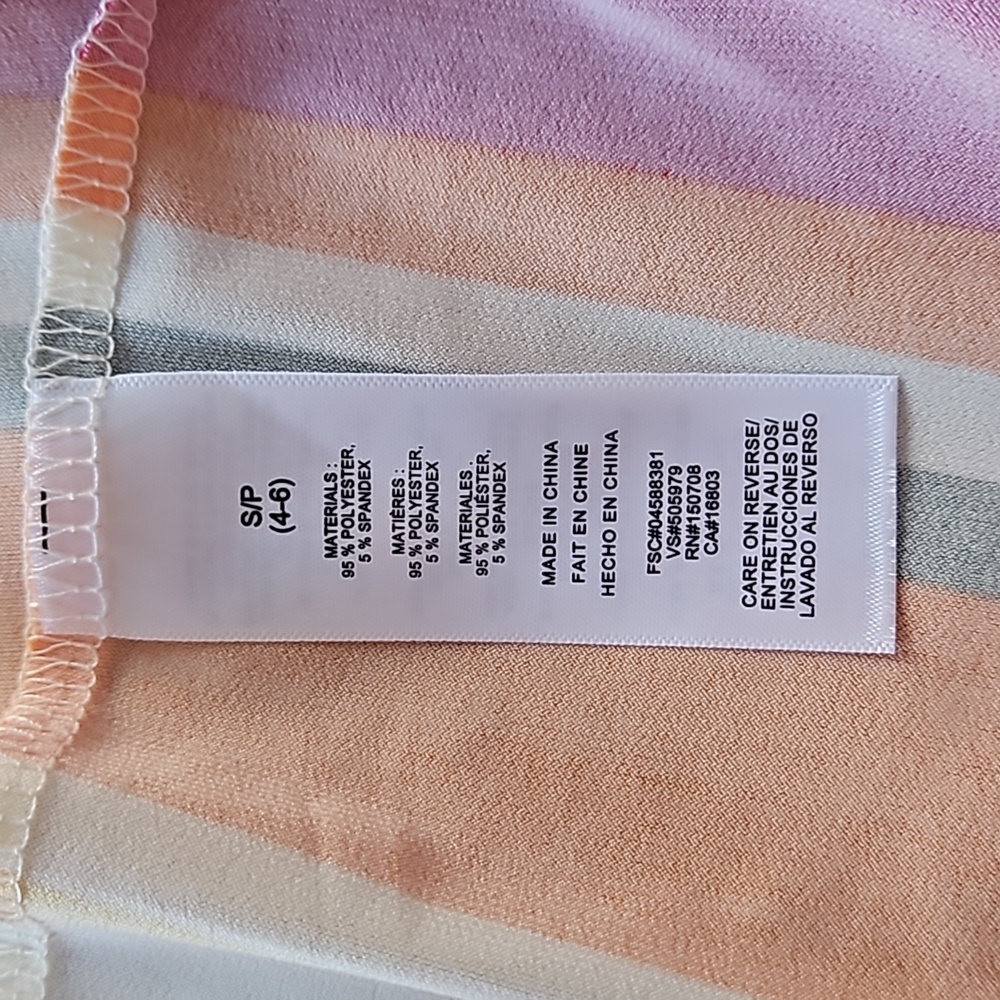 Avon Studio 1886 bright stretchy multicolor striped tank top mini dress S/M NWOT - Picture 6 of 7